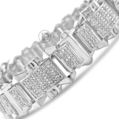 Sterling Sliver 1.30CT tw Round Cut Custom Diamond Bracelet