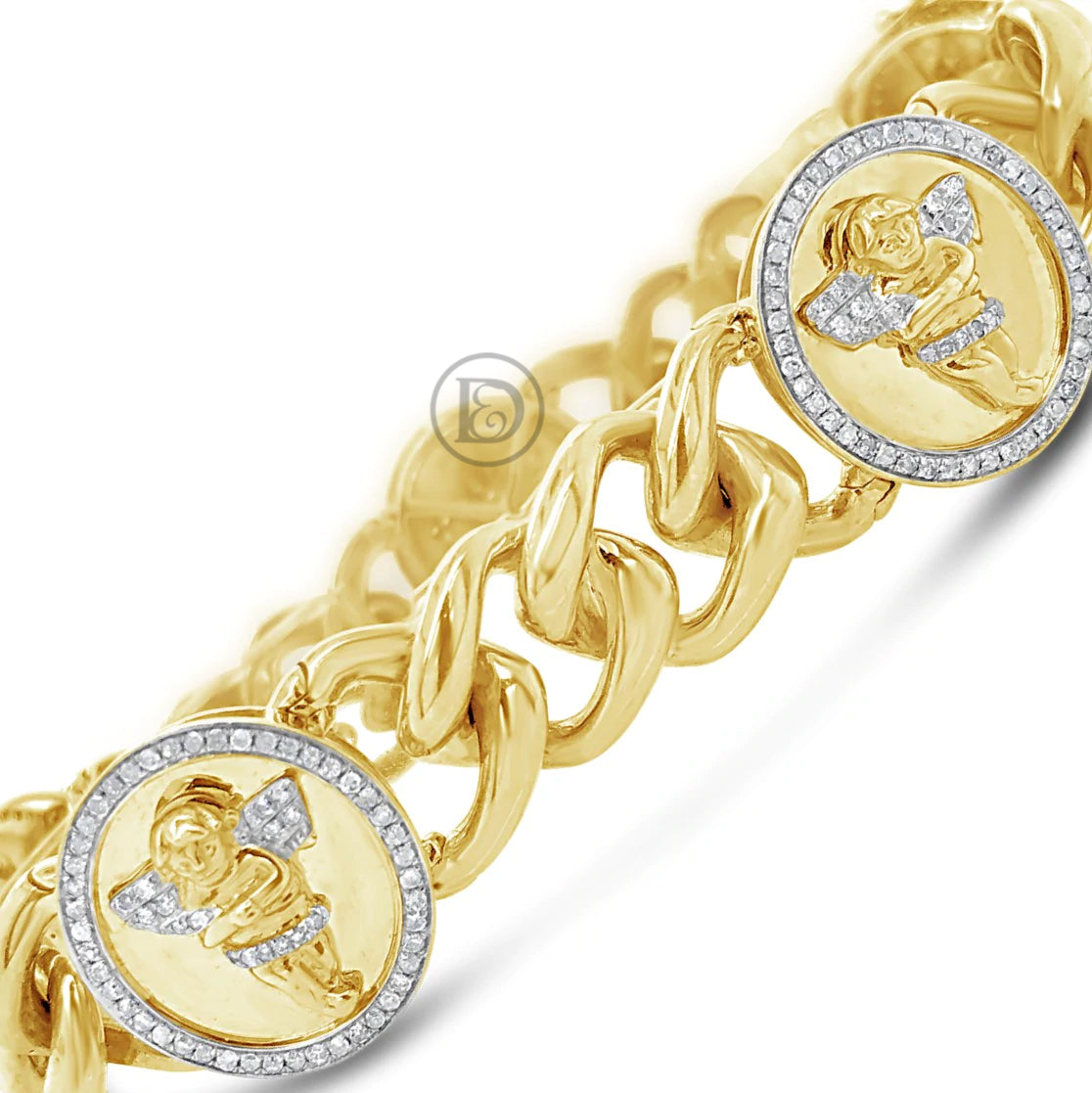 10K Solid Yellow Gold 1.53CT tw Round Cut Custom Diamond Bracelet