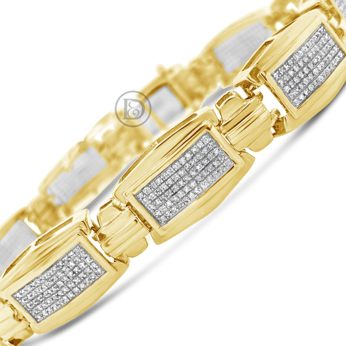 10K Solid Yellow Gold 1.45CT tw Round Cut Custom Diamond Bracelet