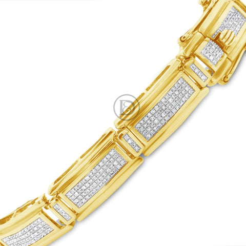 10K Solid Yellow Gold 1.35CT tw Round Cut Custom Diamond Bracelet