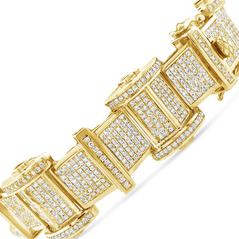 10K Solid Yellow Gold 5.89CT tw Round Cut Custom Diamond Bracelet