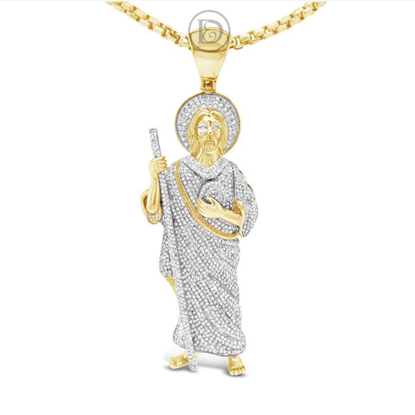Diamond St. Jude Pendant 4.75 CTW Round Cut 10K Yellow Gold