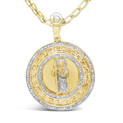 Diamond Jesus Pendant .43 CTW Round Cut 10K Yellow Gold