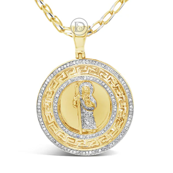 Diamond Jesus Pendant .43 CTW Round Cut 10K Yellow Gold