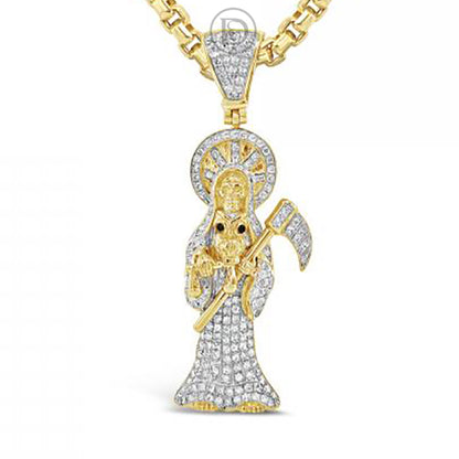 Diamond Pendant .98 CTW Round Cut 10K Yellow Gold