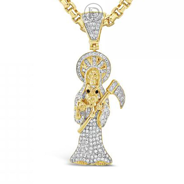 Diamond Pendant .98 CTW Round Cut 10K Yellow Gold
