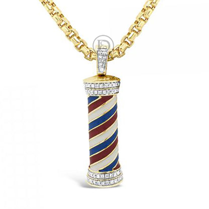 Diamond Barber's Pole Pendant .57 CTW Round Cut 10K Yellow Gold