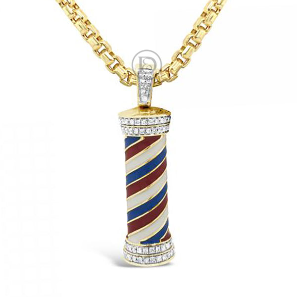 Diamond Barber's Pole Pendant .57 CTW Round Cut 10K Yellow Gold