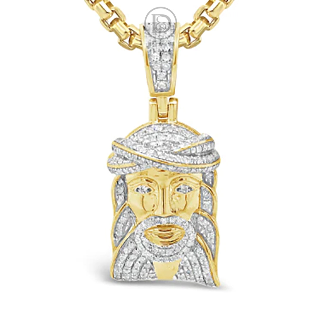 Diamond Jesus Pendant .26 CTW Round Cut 10K Yellow Gold