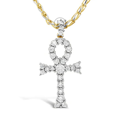 Diamond Cross Pendant .19 CTW Round Cut 10K Yellow Gold