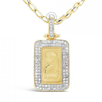 Diamond 24CT SUSSIE Pendant .52 CTW Round Cut 10K Yellow Gold