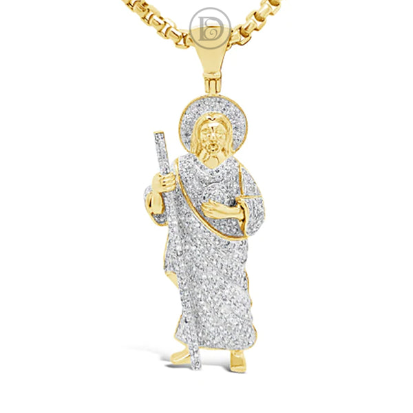 Diamond Pendant 1.86 CTW Round Cut 10K Yellow Gold