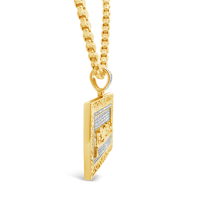 Last Supper Diamond Pendant 1.06 CTW Round Cut 10K Yellow Gold