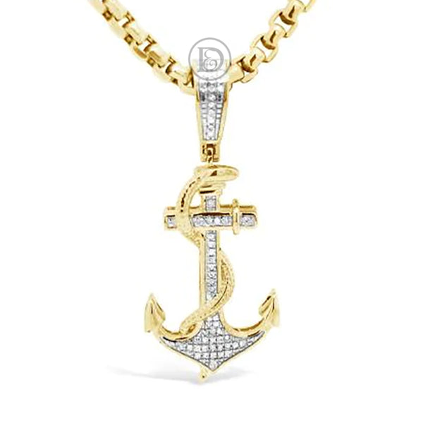 Diamond Pendant .21 CTW Round Cut 10K Yellow Gold