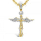 Diamond Cross Pendant .48 CTW Round Cut 10K Yellow Gold