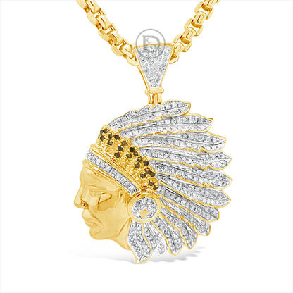 Diamond Pendant .1.26 CTW Round Cut 10K Yellow Gold