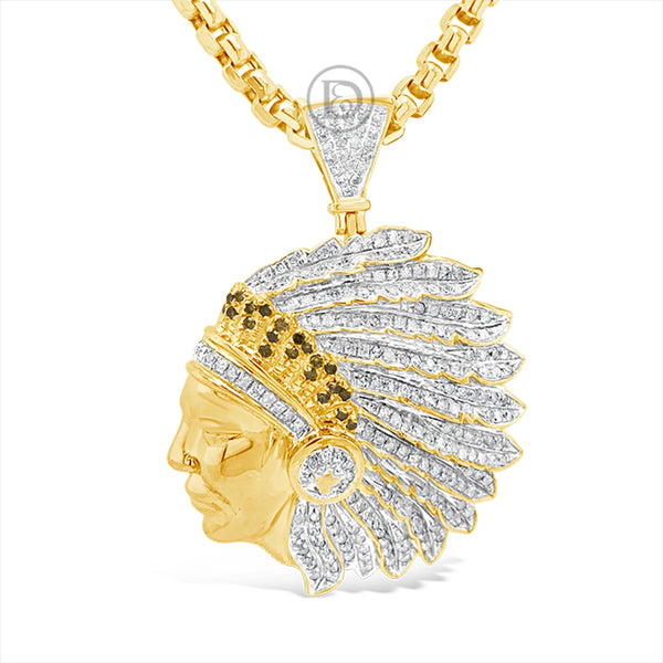 Diamond Pendant .1.26 CTW Round Cut 10K Yellow Gold