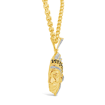 Diamond Pendant .1.26 CTW Round Cut 10K Yellow Gold