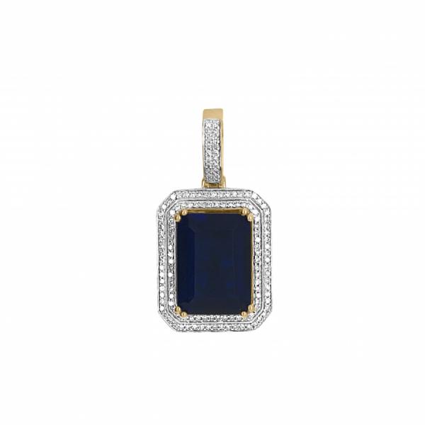 Sapphire Pendant w/ .50ct Diamonds