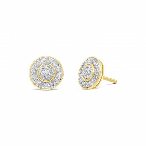 10K Yellow Gold .36ct Diamond Circle Earrings