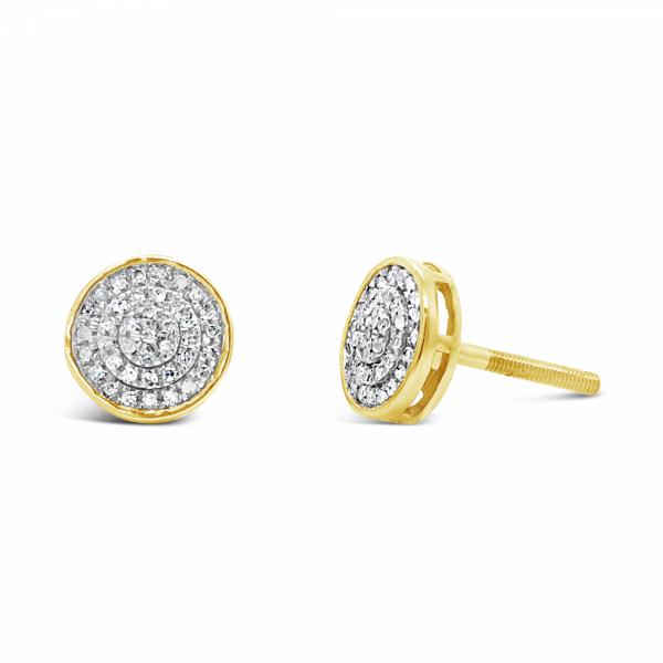 10K Yellow Gold .15ct Diamond Circle Earrings