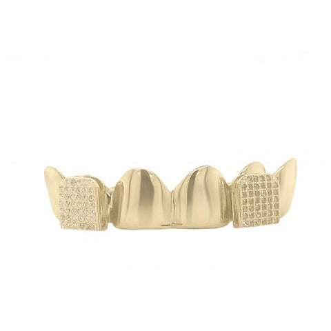 6 Piece 10K Gold Grill with CZ Fangs