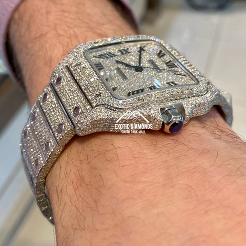 Cartier Santos XL with Stainless Steel and Full Diamonds
