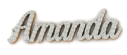 10K Yellow Gold Personalized Diamond Name Plate