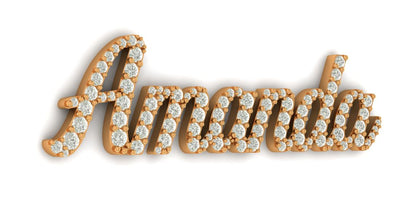 10K Yellow Gold Personalized Diamond Name Plate