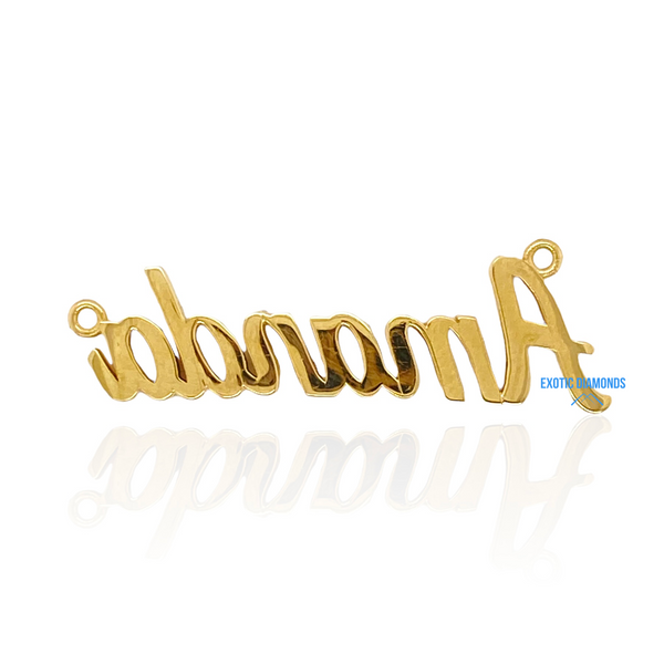 10K Yellow Gold Personalized Diamond Name Plate