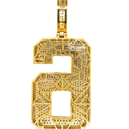 10K Yellow Gold Custom Number 6 with Diamonds