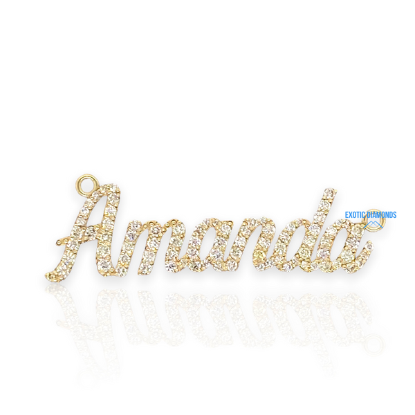 10K Yellow Gold Personalized Diamond Name Plate