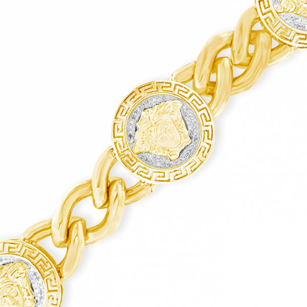 10K Yellow Gold 1.77ct Medusa Design 20" Chain