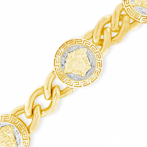 10K Yellow Gold 1.77ct Medusa Design 20" Chain