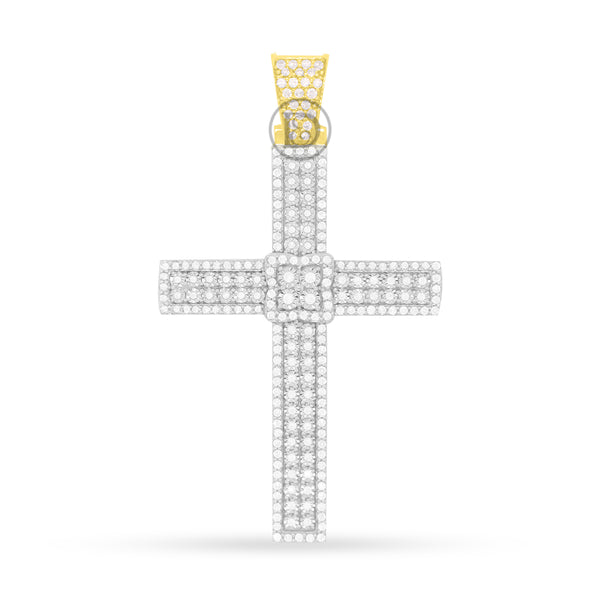 10k yellow gold cross pendant with 1.65ct diamonds