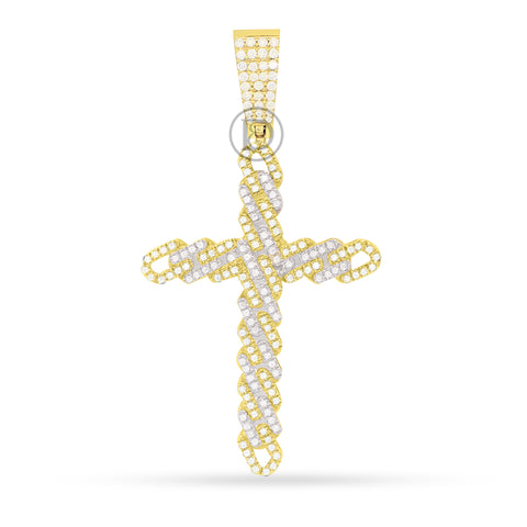 10k Yellow Gold cross pendant 0.35ct diamonds