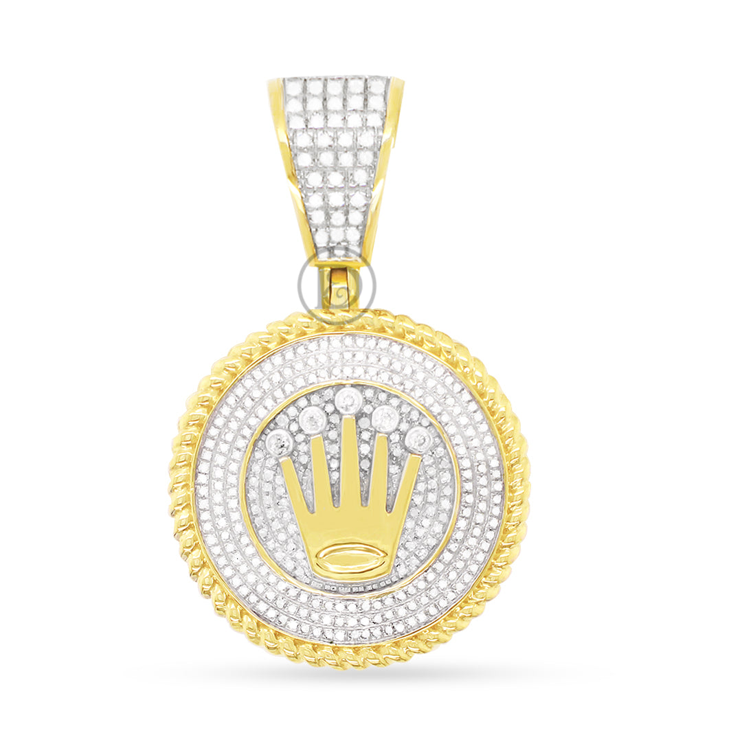 10k yellow gold custom pendant with 1.15 ct diamonds