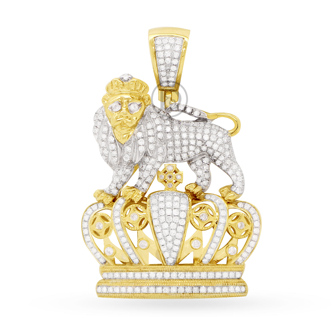 10k yellow gold custom pendant with 1.53ct diamonds