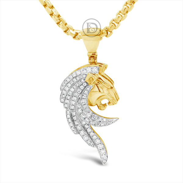 Diamond Pendant 1.20 CTW Round Cut 10K Yellow Gold