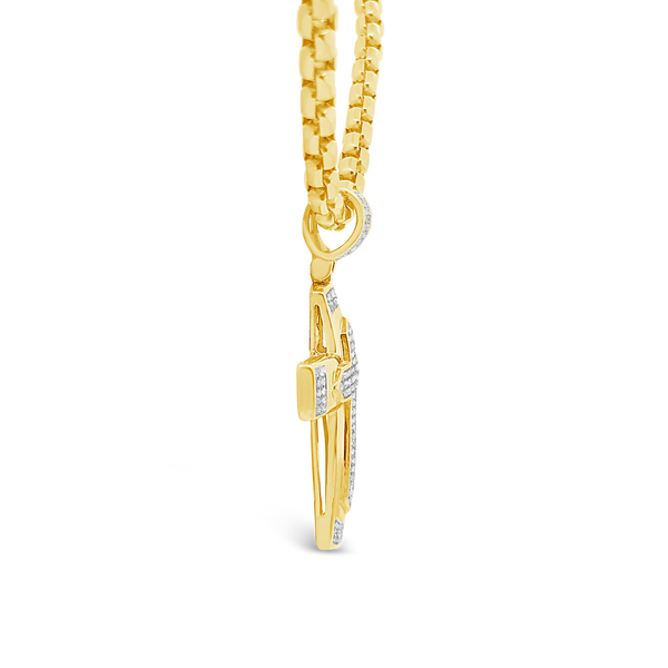 Diamond Cross Pendant .52 CTW Round Cut 10K Yellow Gold