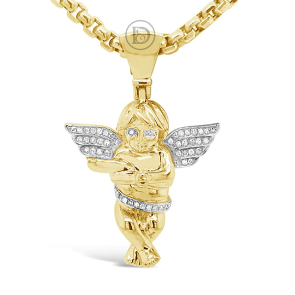 Diamond Angel Pendant .31 CTW Round Cut 10K Yellow Gold