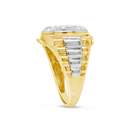 Two-Tone Diamond Ring .52 CTW Round Cut 10K Yellow Gold