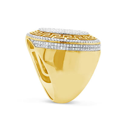 Diamond Designer Ring 1 CTW Round Cut 10K Yellow Gold