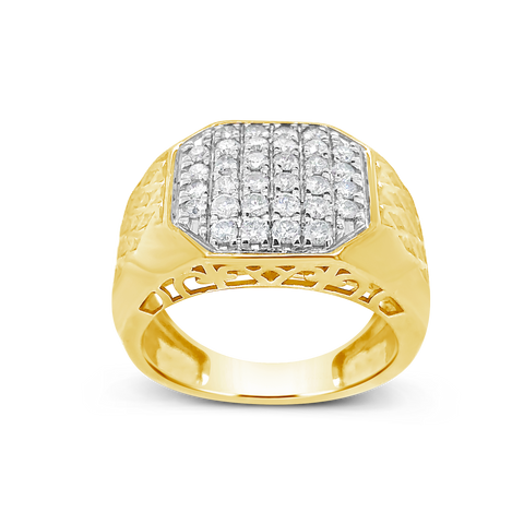 Diamond Ring 1.04 CTW Round Cut 10K Yellow Gold
