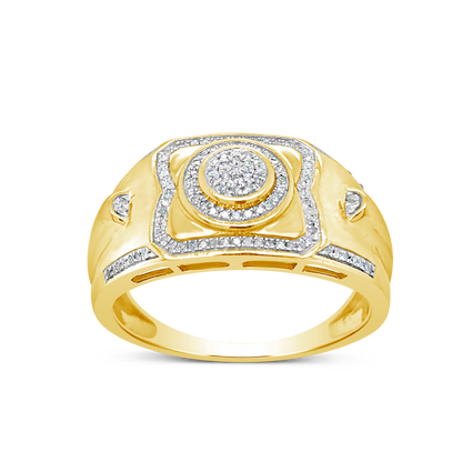 Diamond Nugget Ring .24 CTW Round Cut 10K Yellow Gold