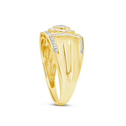 Diamond Nugget Ring .24 CTW Round Cut 10K Yellow Gold