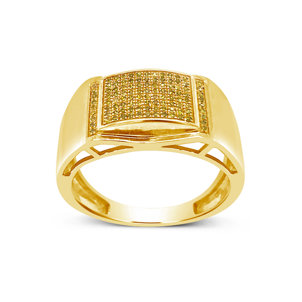 Yellow Canary Diamond Ring .25 CTW Round Cut 10K Yellow Gold