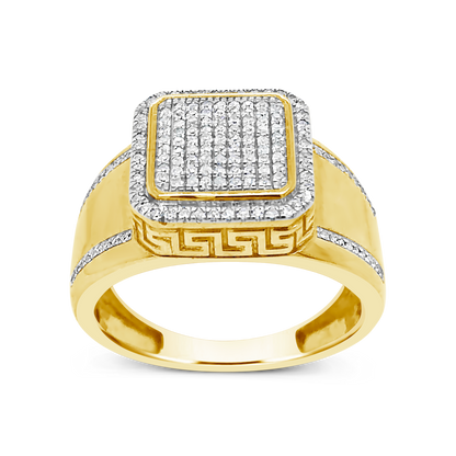 Diamond Designer Ring .34 CTW Round Cut 10K Yellow Gold