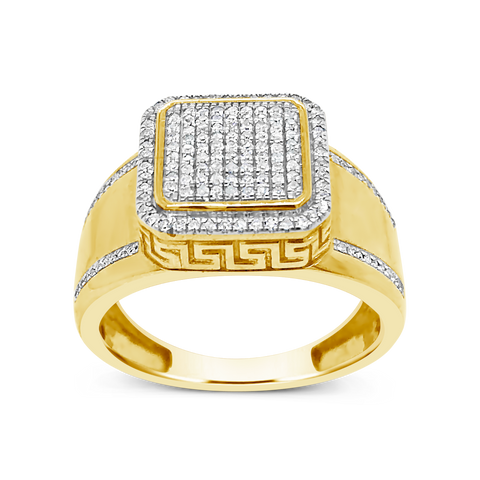 Diamond Designer Ring .34 CTW Round Cut 10K Yellow Gold