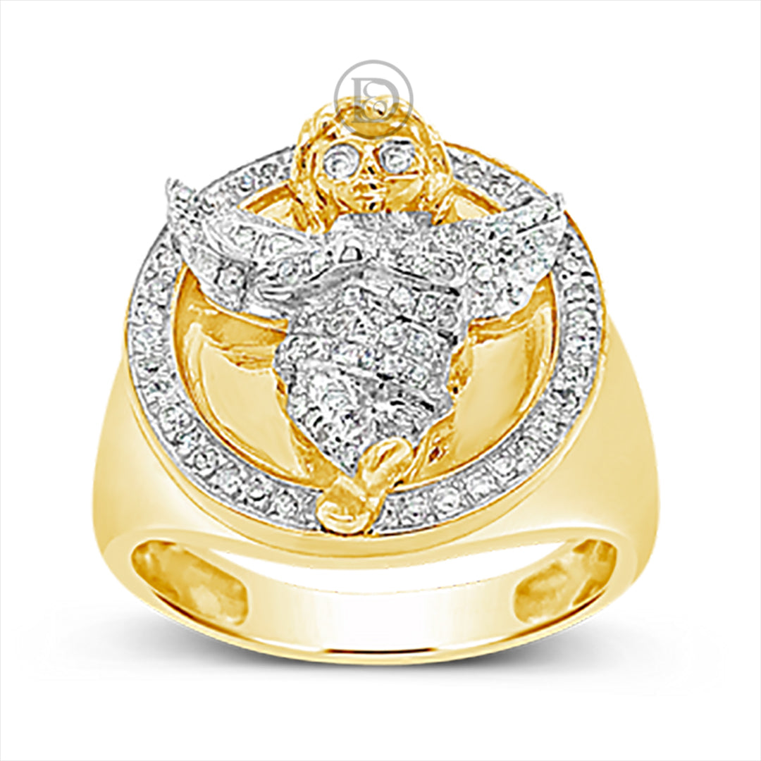 Diamond Angel Ring .40 CTW Round Cut 10K Yellow Gold